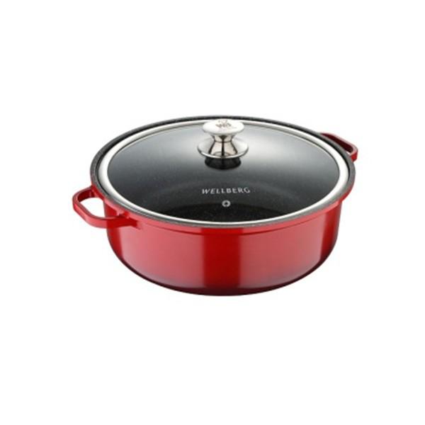 

Кастрюля Wellberg Gilan WB-8878 9.6 л 32 см красная