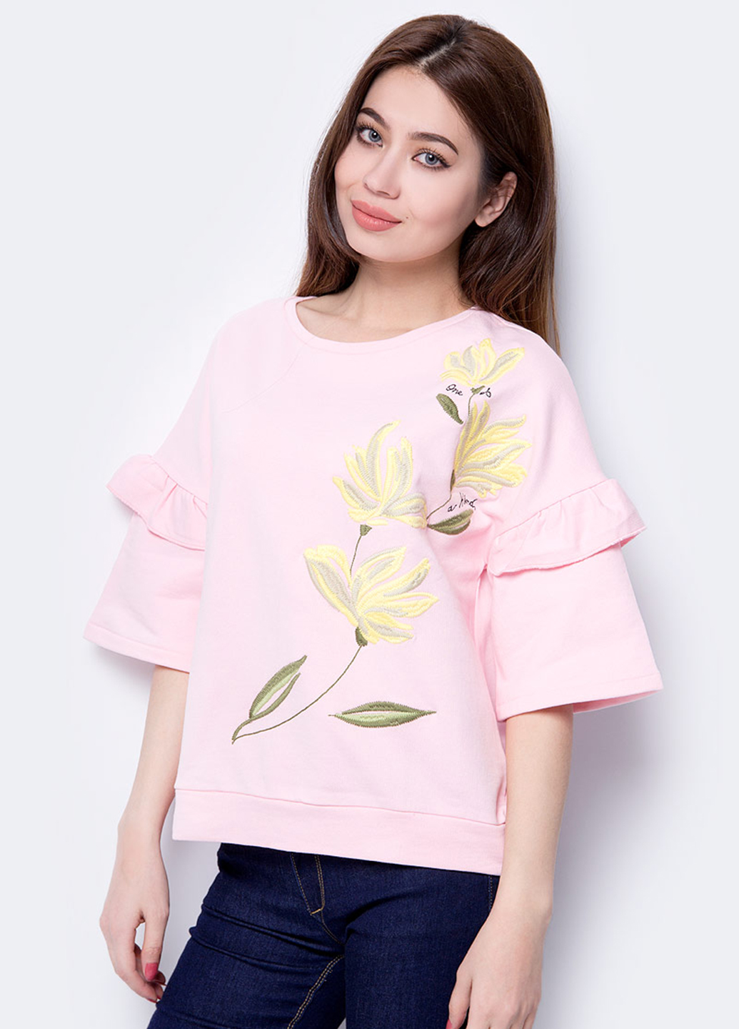 

Футболка United Colors of Benetton XS розовый-желтый-зеленый 3J70E10D3_цветок