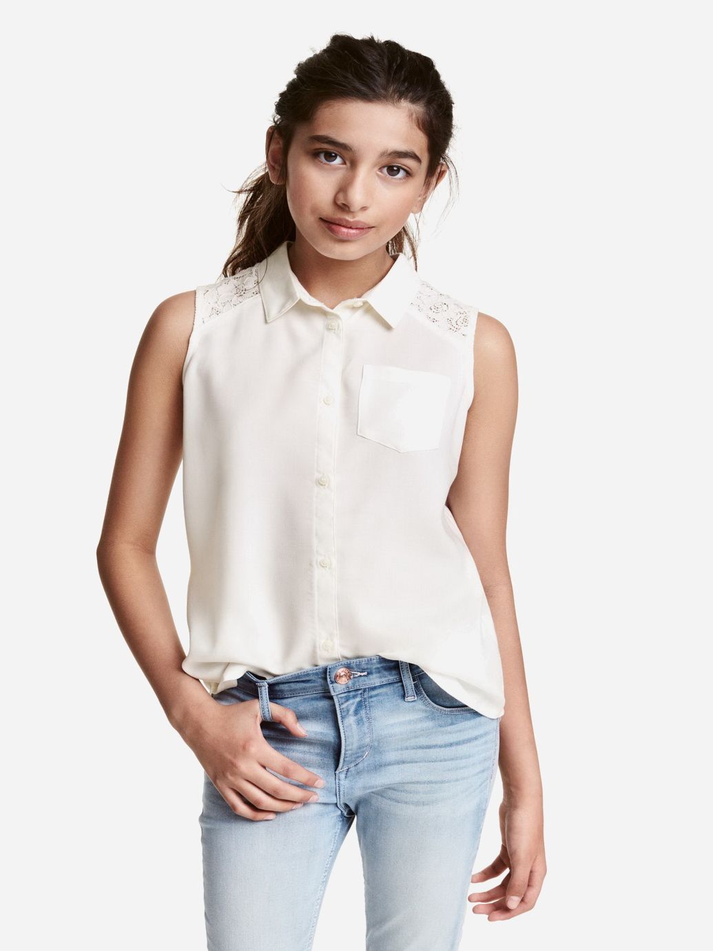 

Блуза H&M 0387639-4 152 см Белая (СА2000001608210)