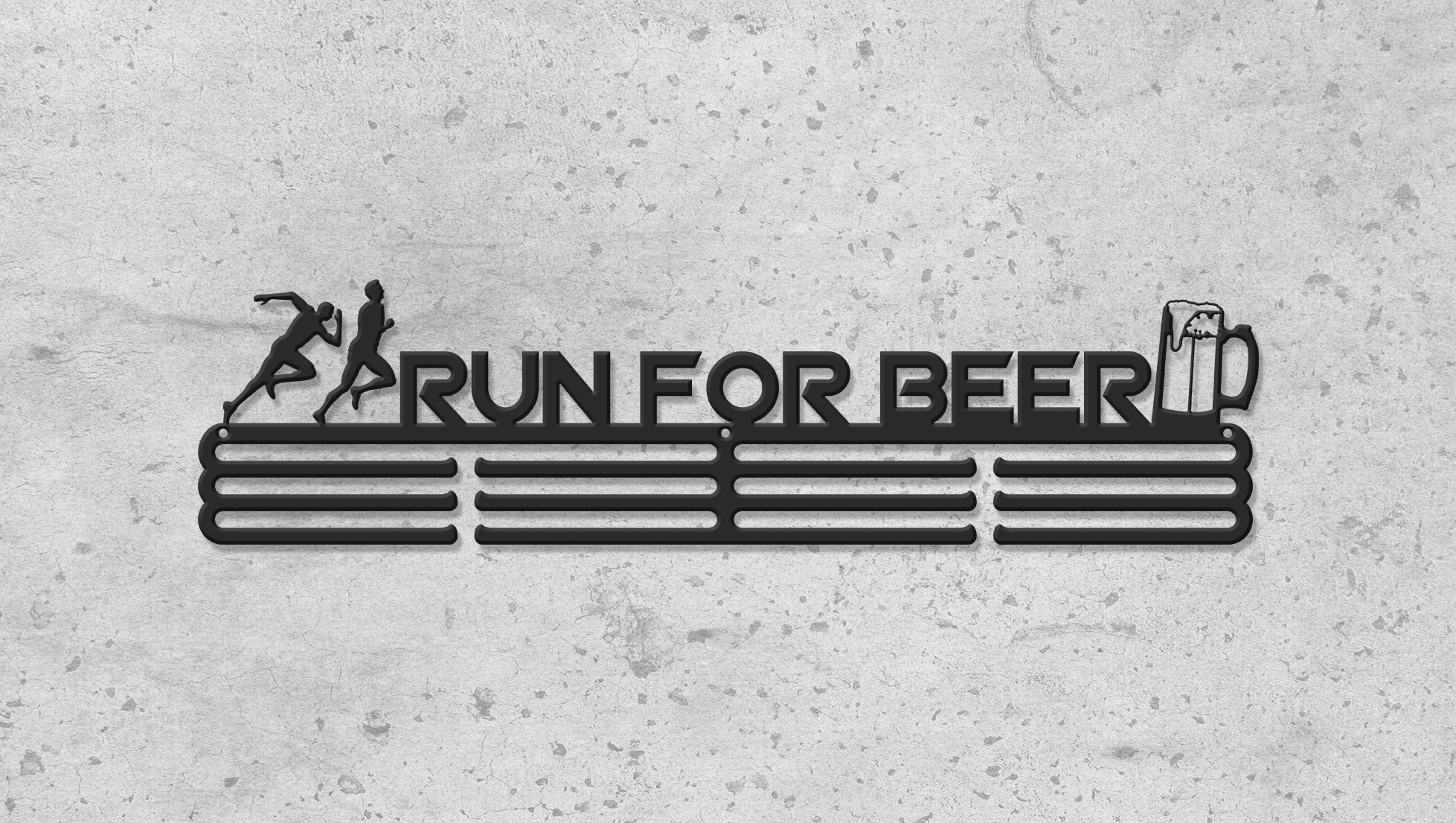 

Медальница "E-Trophy" Run for beer Стальная(черный)
