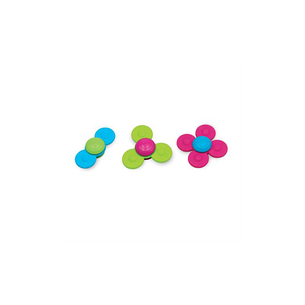 

Погремушка Fat Brain Toys набор прорезывателей-Спинера с присосками Whirly Squigz 3 шт (F210ML)