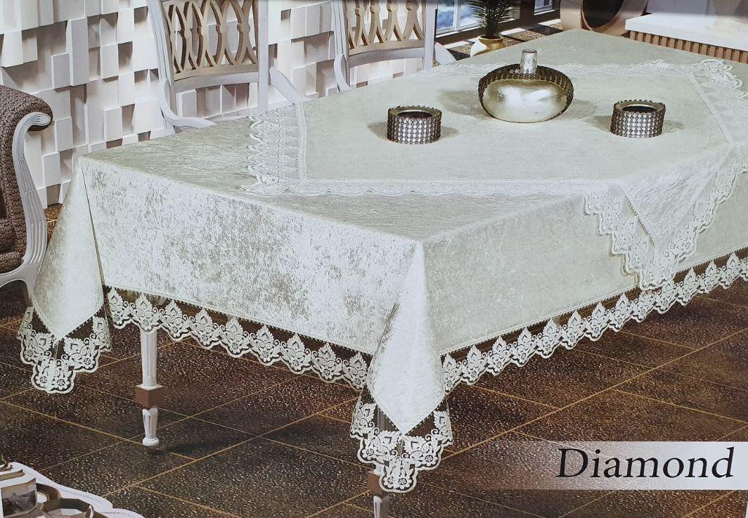 

Скатертина Set Велюр Maison Royale 160x300+100x100 Diamond Cream