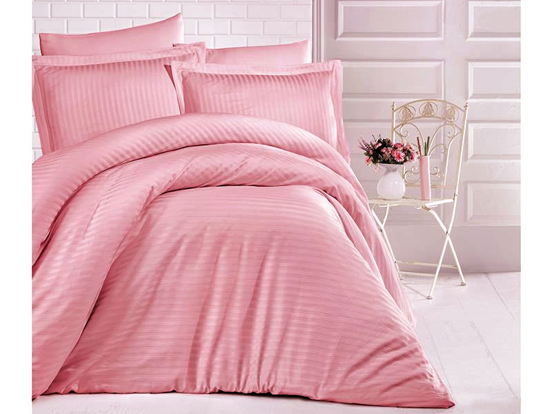 

Постільна білизна Clasy Stripe Satin 200х220 Pudra