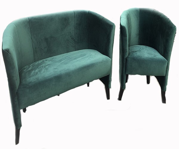 

Диван та крісло для офіса та салона краси Chicago Wood Dark Green MebliPoint