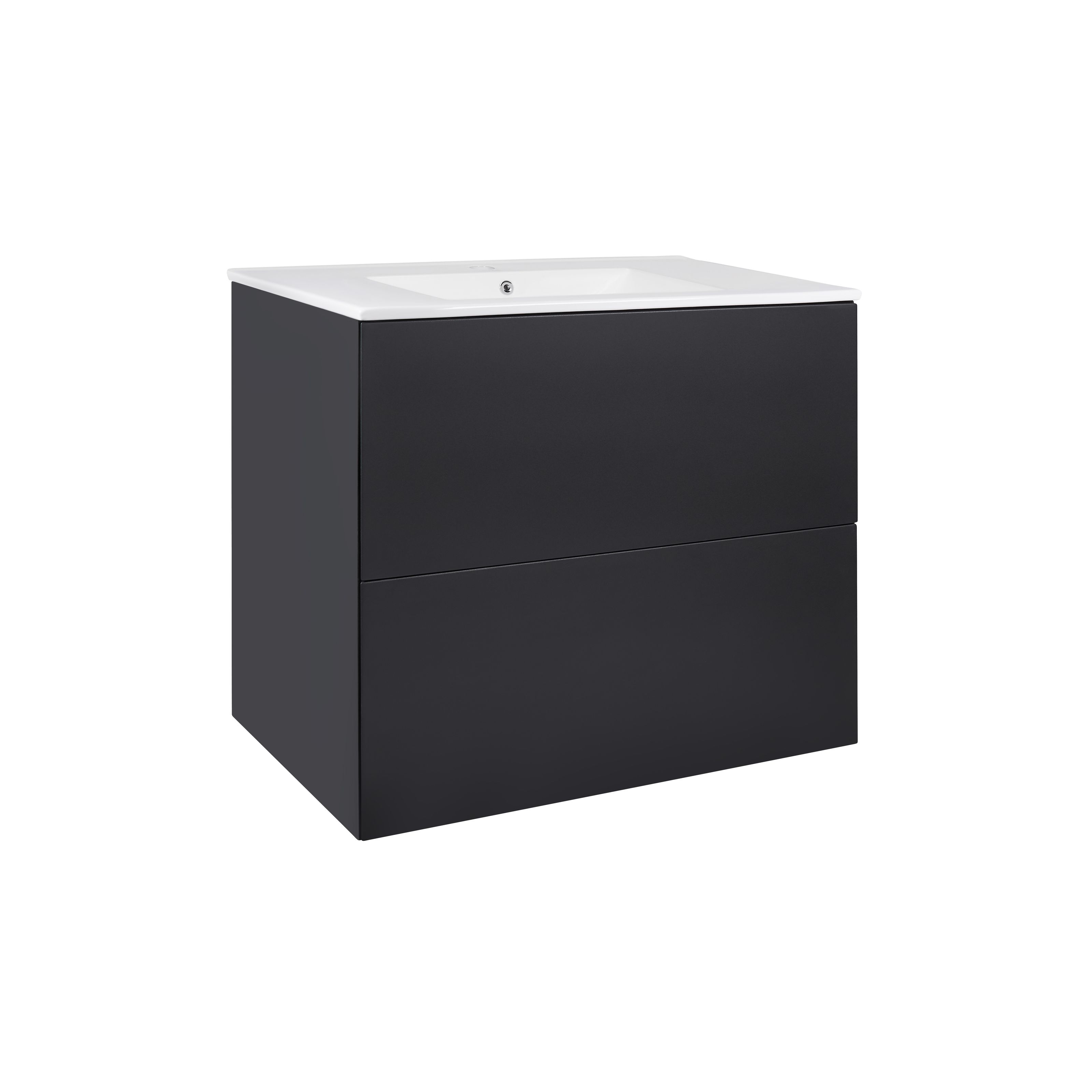 

Тумба с умывальником для ванной Q-TAP Tern 81.5x74x46.5см подвесная черный QT1772TPL7023070CMB