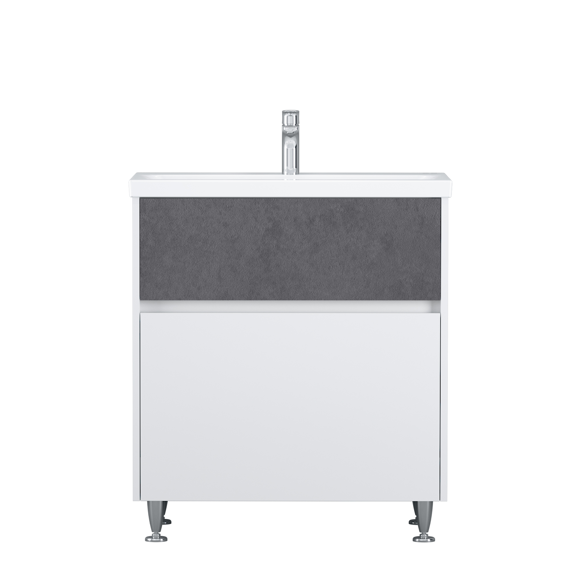 

Тумба с умывальником для ванны AM.PM GEM S 76x85x42.5см напольная серый M91-FSX0752-WC0752BF38