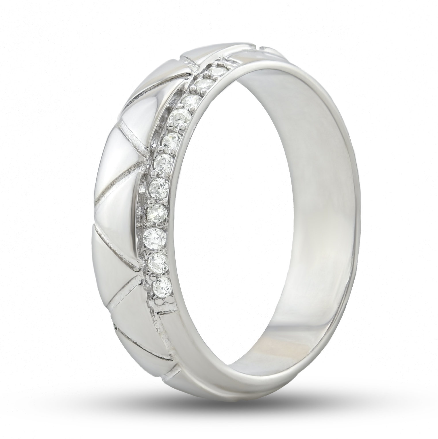 

Серебряное кольцо ps326r вставка белые фианиты 18