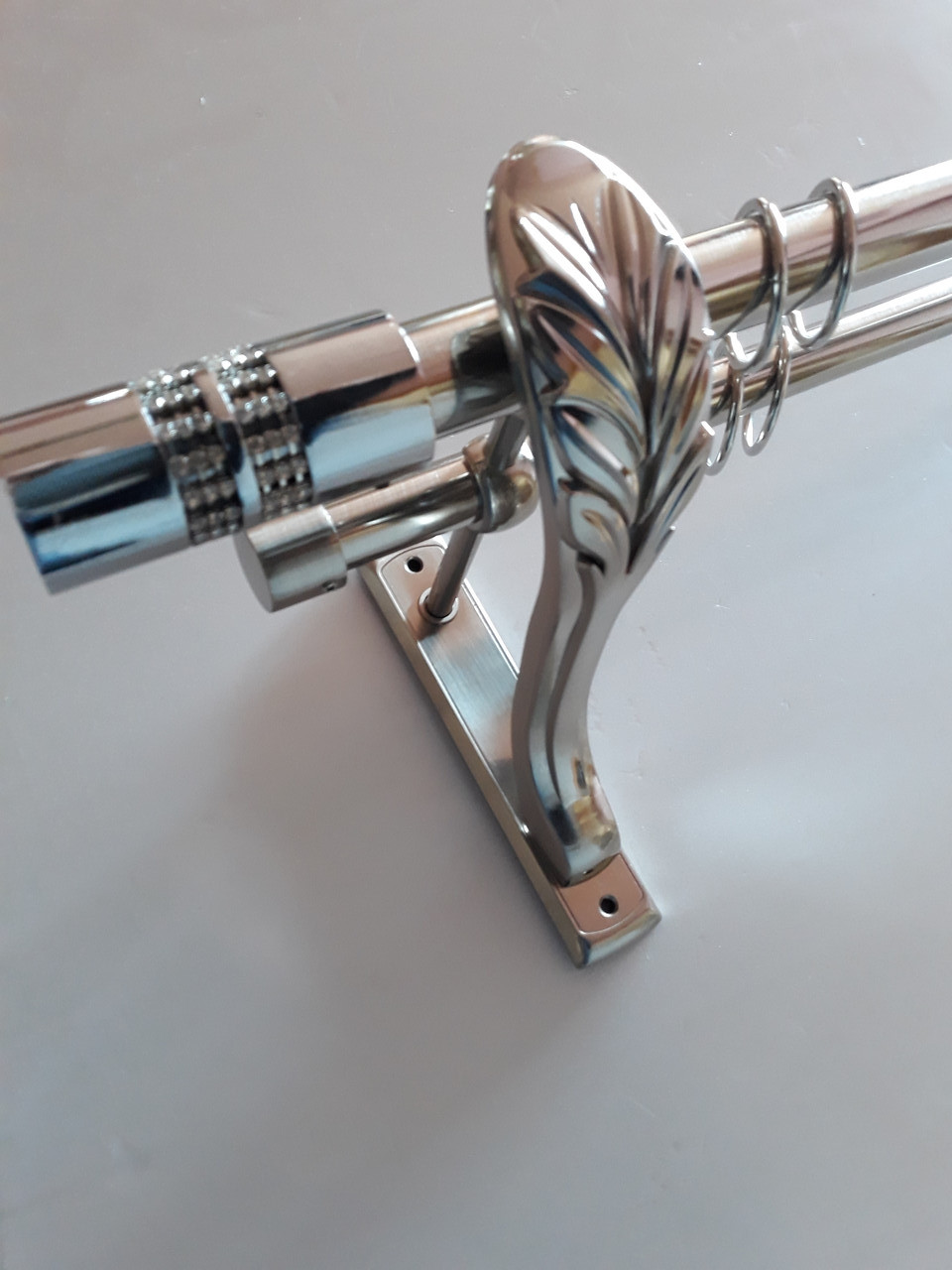 

Карниз Металлдеко металлический двухрядный Класик 25 и 19 мм стальная гладкая труба 2 метра