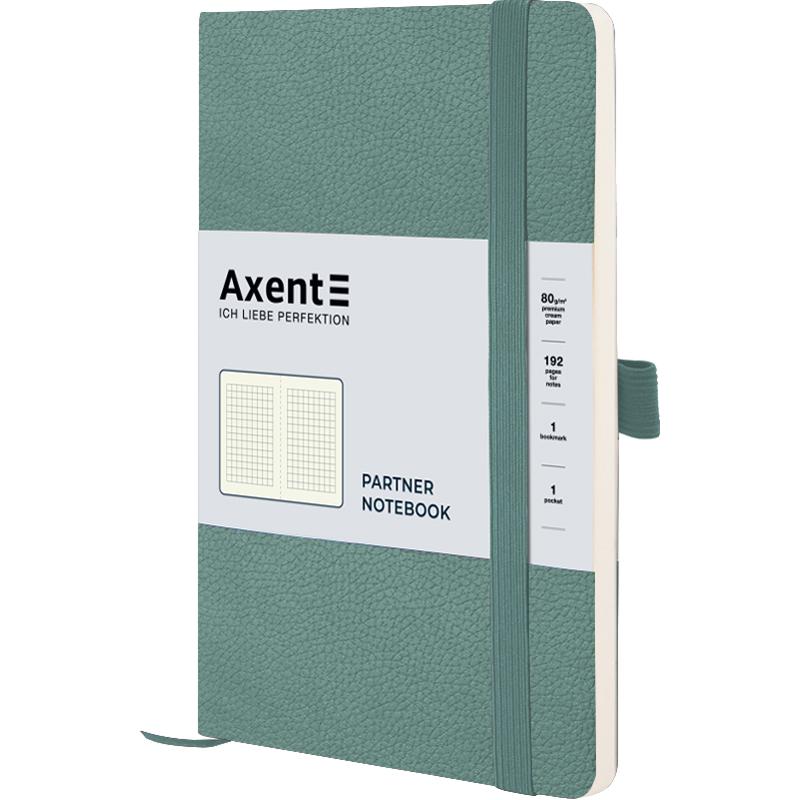 

Книга записная Axent 8616-48-A Partner Soft Skin 12,5 х 19,5 см клетка 96 л Серо-лазурная (60470)