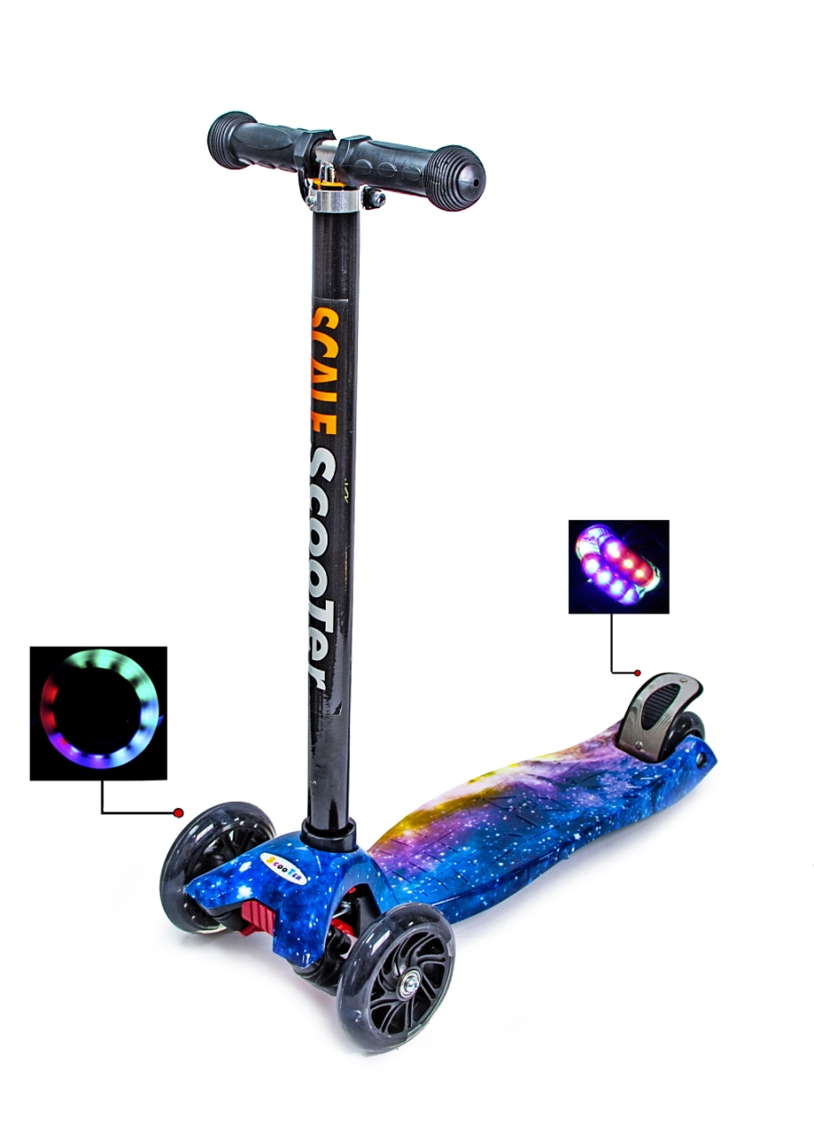 

Детский самокат MAXI. Вселенная. Светящиеся колеса Super scooter