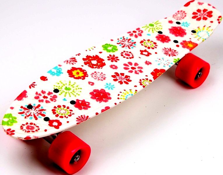 

Penny Board "White Flowers"