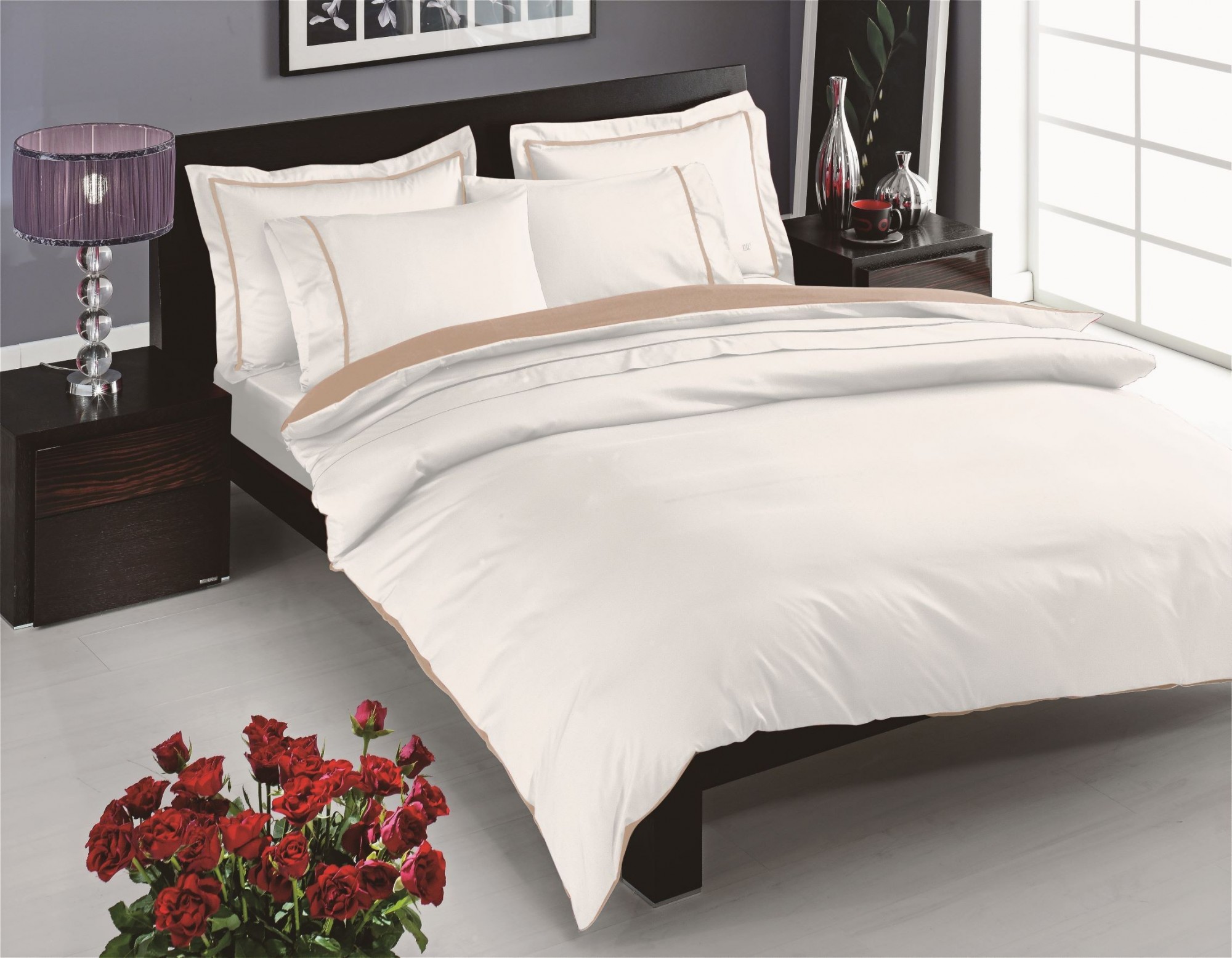 

Комплект постельного белья TAC SATEN DELUX NV.TK PRESTIGE CK EKRU