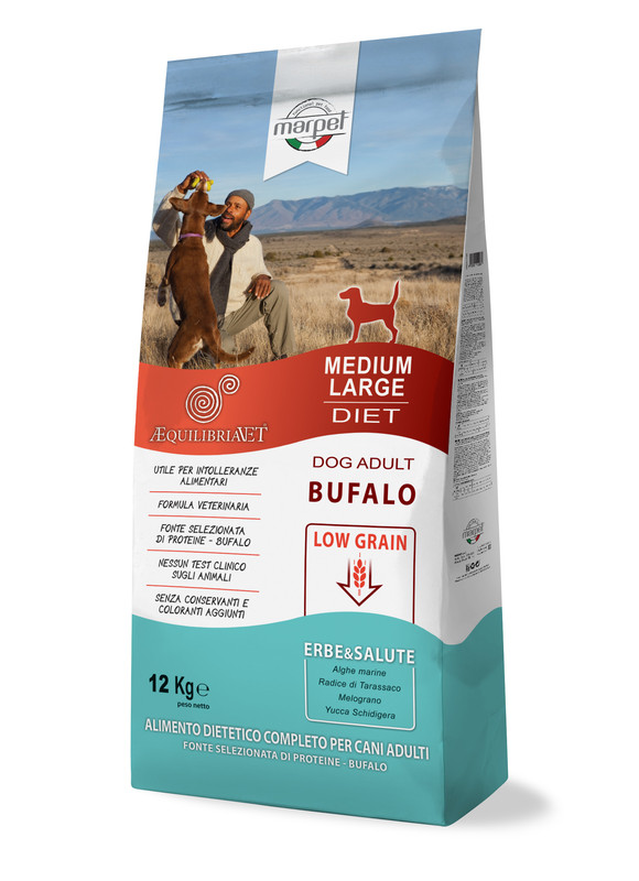 

Сухой корм для средних собак Marpet AEQUILIBRIAVET Low grain с мясом буйвола 12 кг