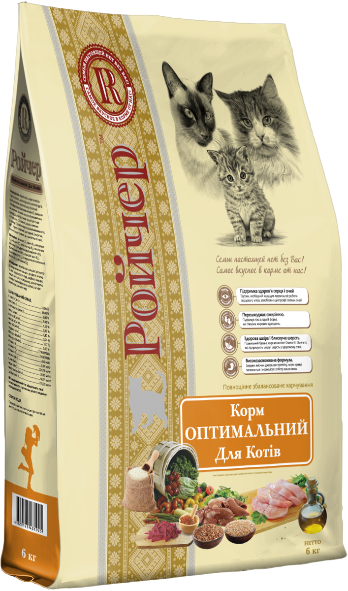 

Полнорационный сухой корм для котов Ройчер ОПТИМАЛЬНЫЙ 6 кг