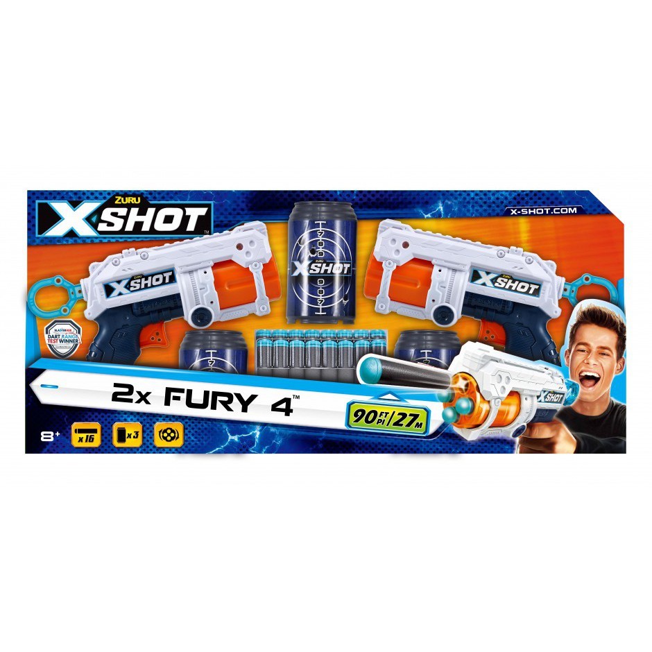 

Игрушечный бластер детский набор скорострельных пистолетов X-Shot Excel Fury детское оружие