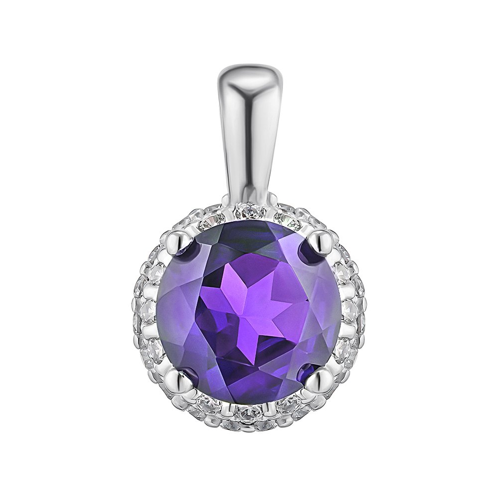 

Серебряная подвеска с аметистом и фианитами 000148951