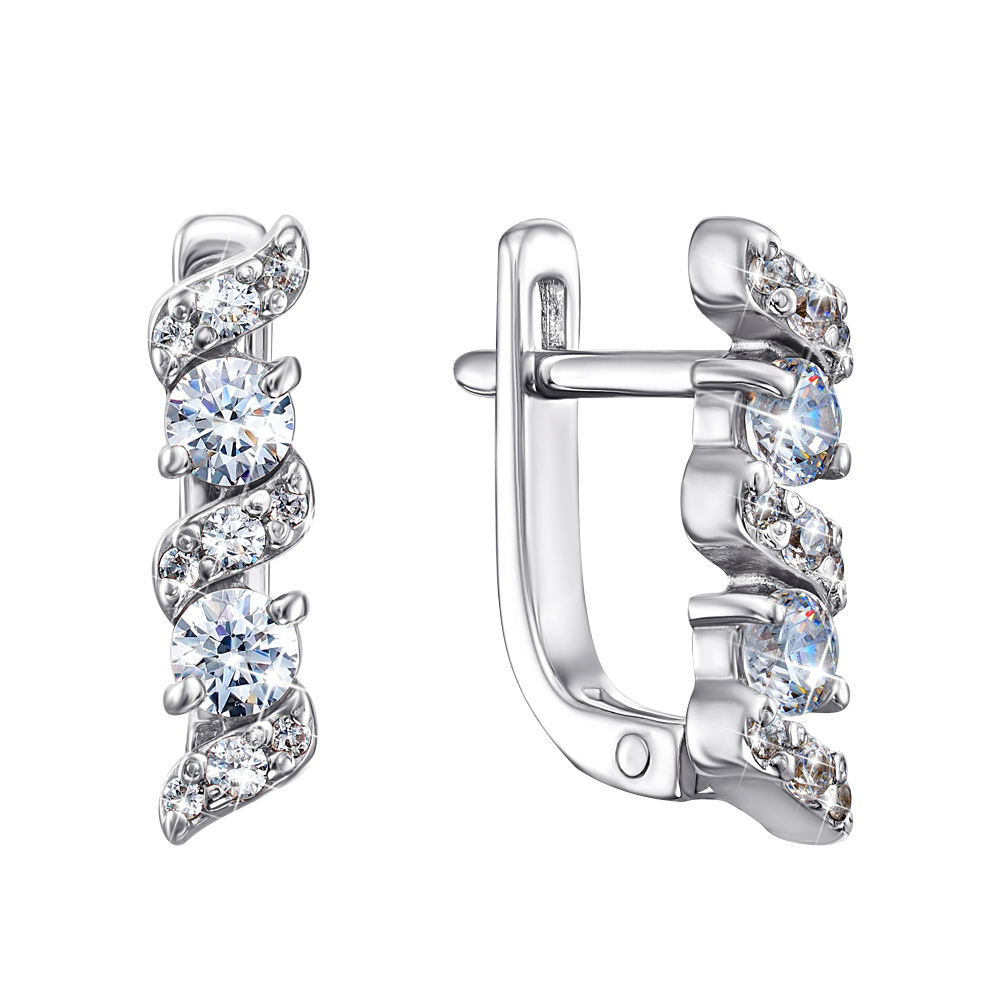 

Серебряные серьги с фианитом S Zirconia 000122198