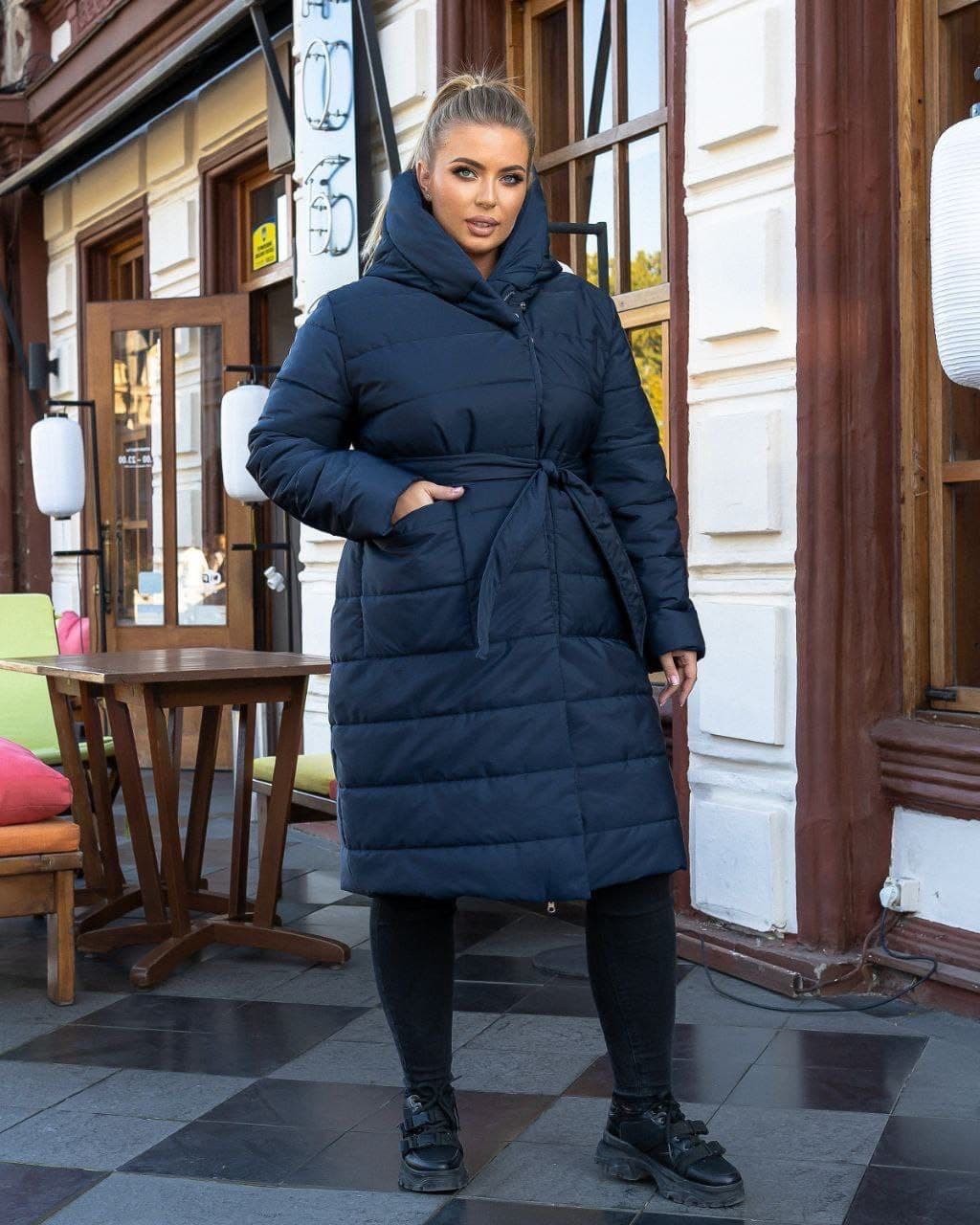 

Пальто зимнее popluzhnaya ПЛ3024 48 50 синий