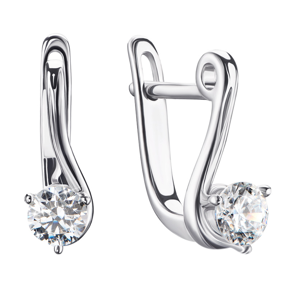 

Серебряные серьги с фианитом S Zirconia 000122167