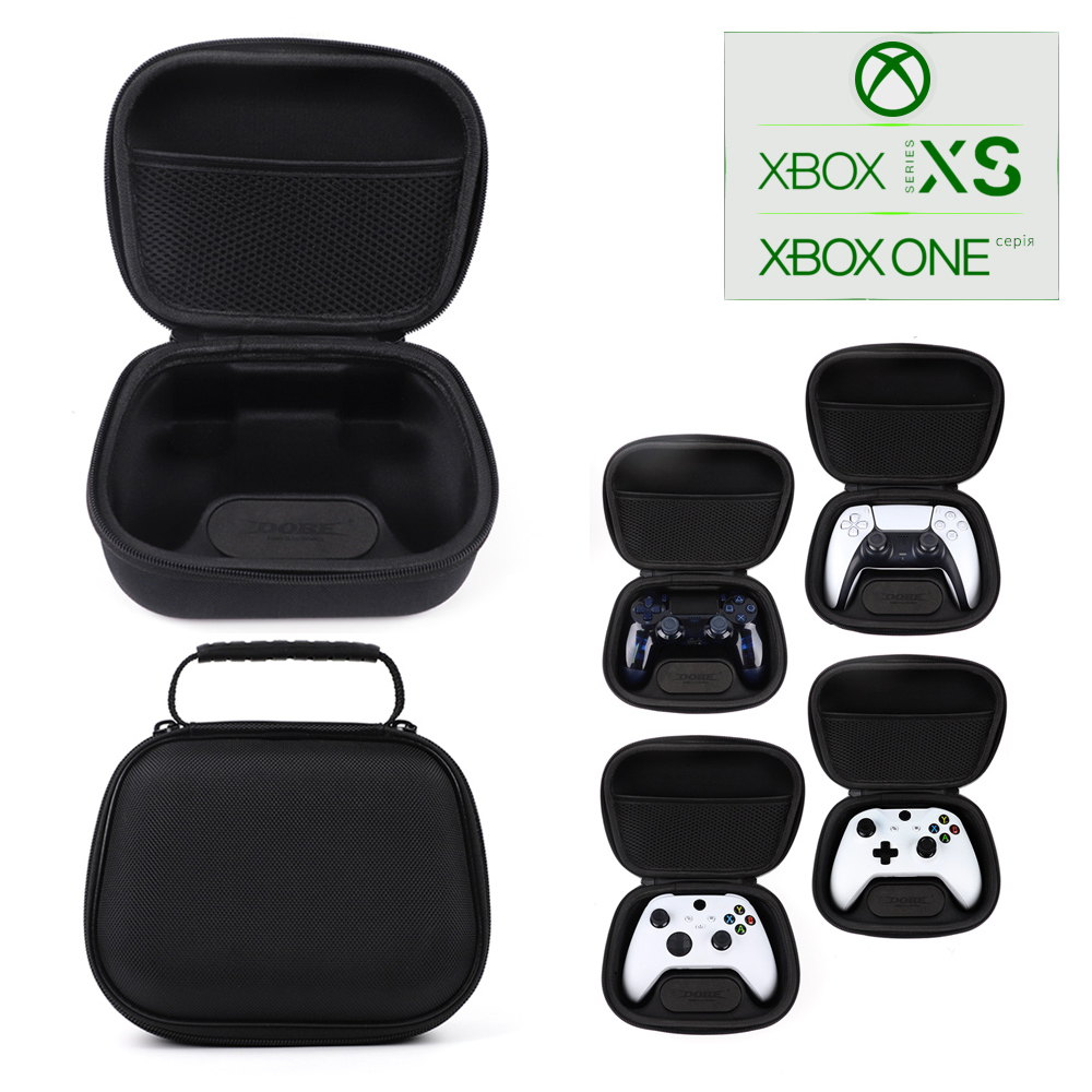 

Защитный кейс-чехол DOBE для геймпада Microsoft Wireless Controller консоли Xbox Series X|S / Xbox One, контроллера DualSense Sony PlayStation 5 (PS5/PS5 Digital Edition) / DualShock PS4, жесткий футляр для переноски джойстика