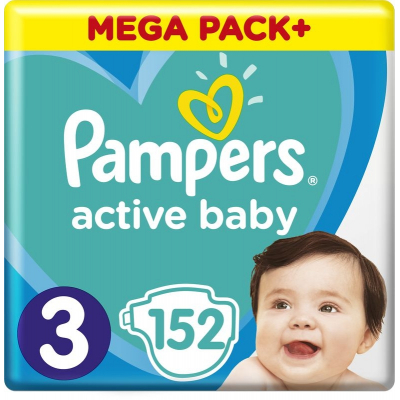 

Подгузник Pampers Active Baby Mid Размер 3 (6-10 кг) 152 шт (8001090951533)