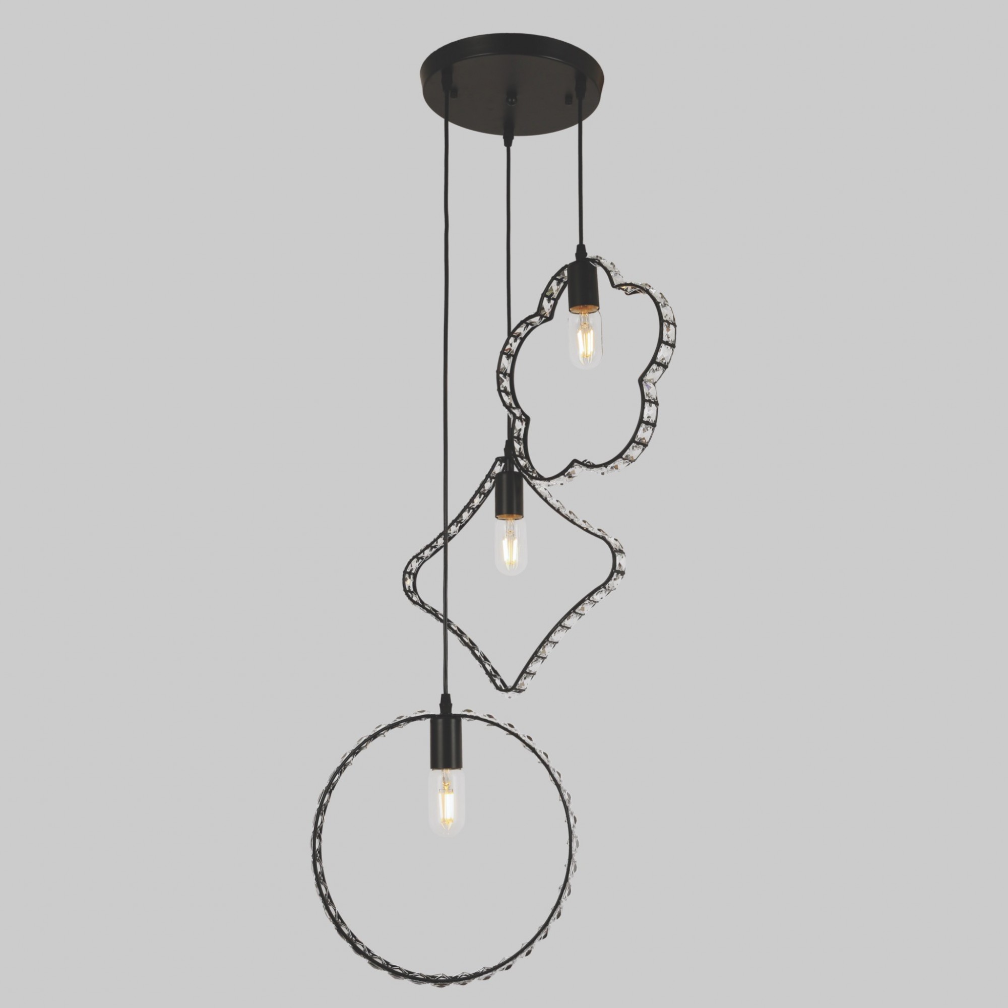 

Люстра LEVISTELLA Rhomb, round, flower черная в виде ромба, круга и цветка