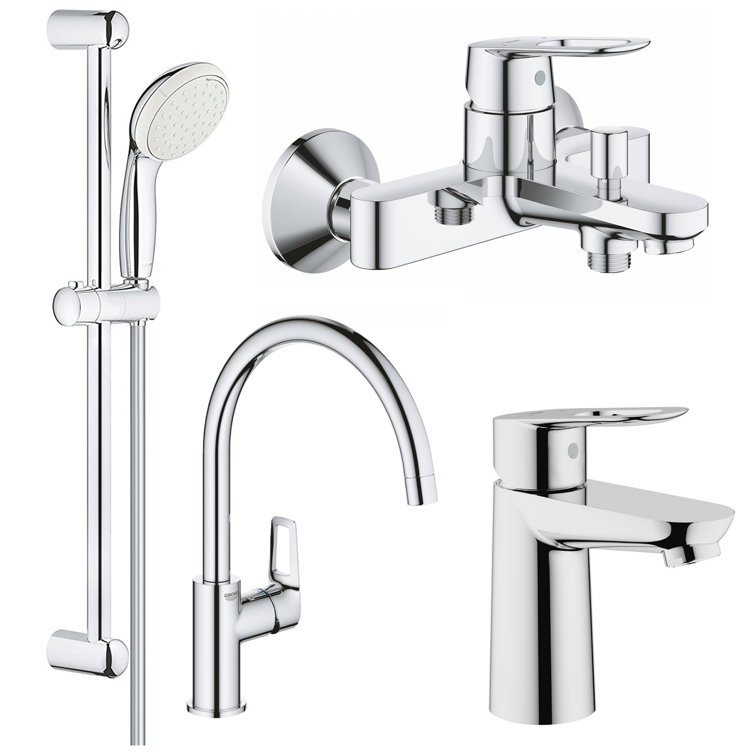 

Набор смесителей GROHE BauLoop 123225K + кухонный смеситель (23337000 + 32815000 + 31232001 + 27598001)
