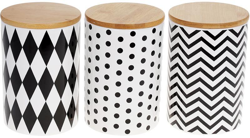 

Набор 3 банки Merceyl "Геометрия" 650мл керамические с бамбуковыми крышками