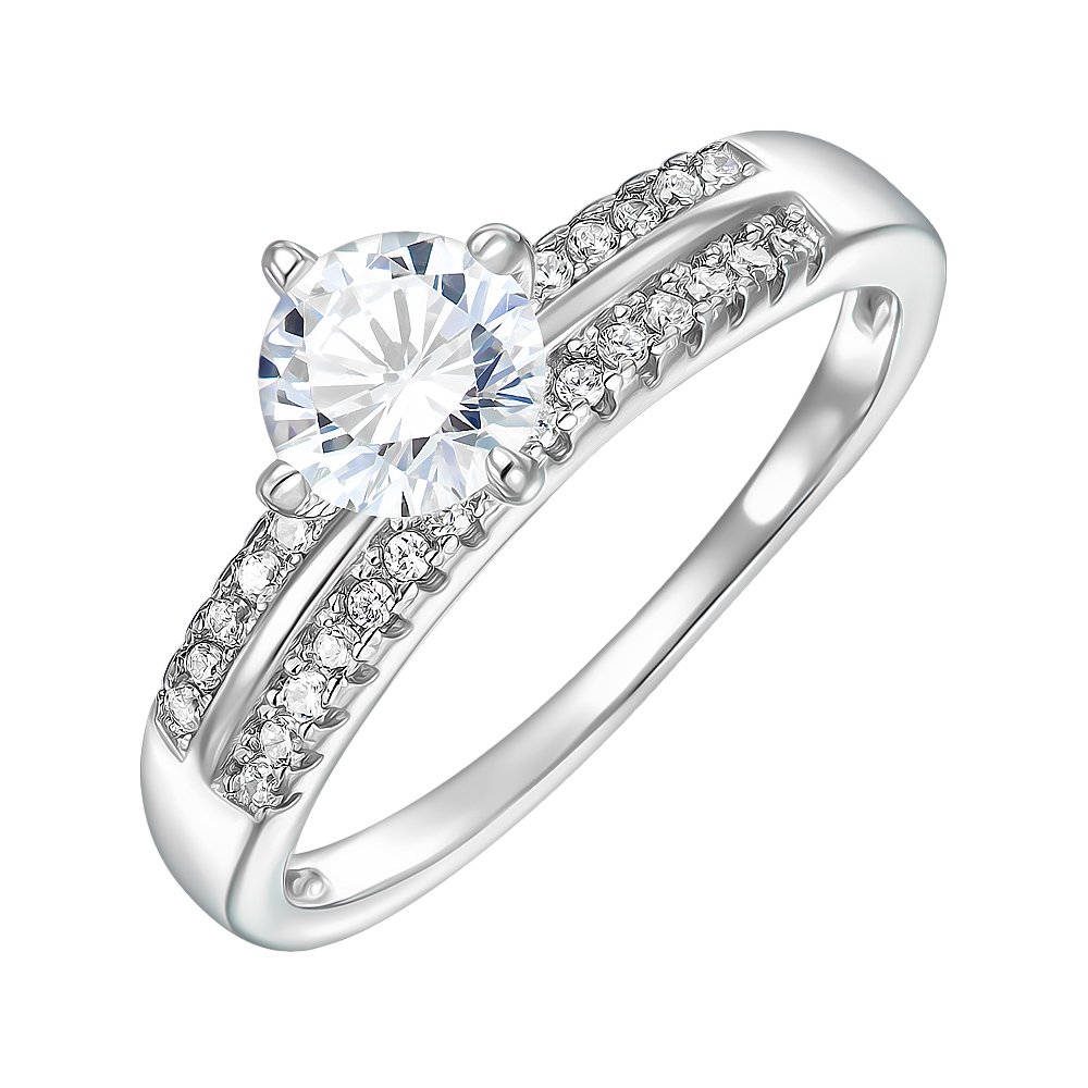 

Серебряное кольцо с фианитами 000151679 17.5 размера