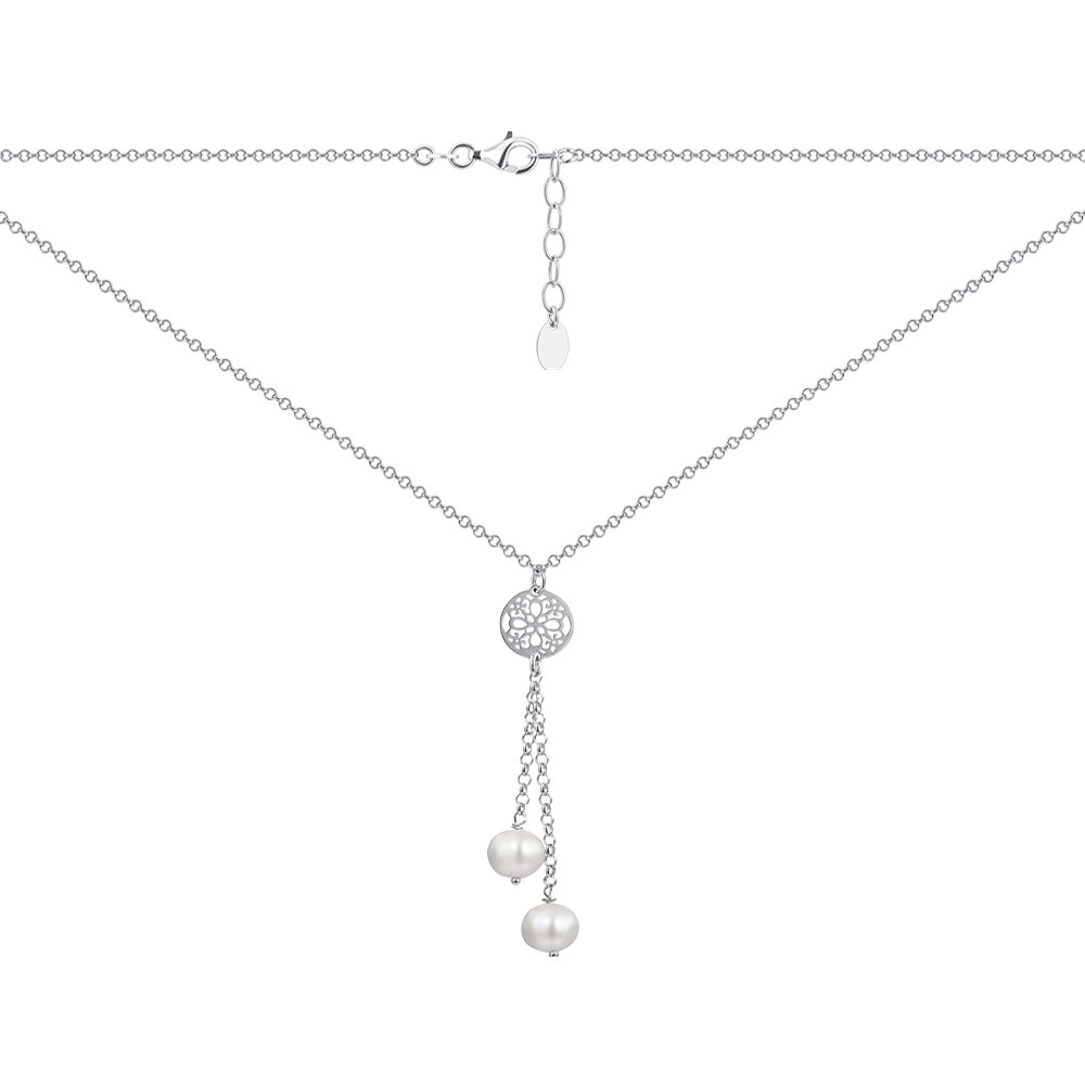 

Серебряное колье с жемчугом 000125176 40 размера