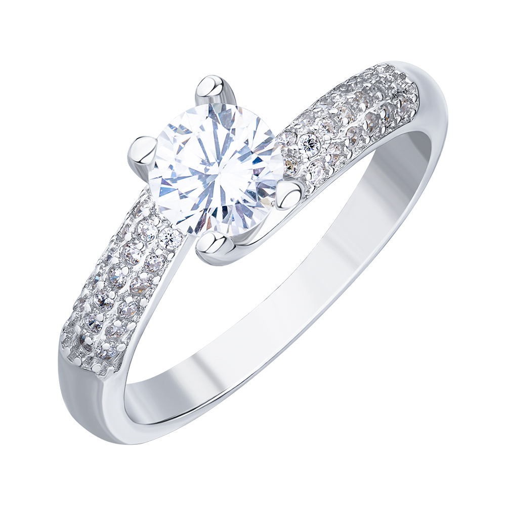 

Серебряное кольцо с фианитами 000147216 17 размера