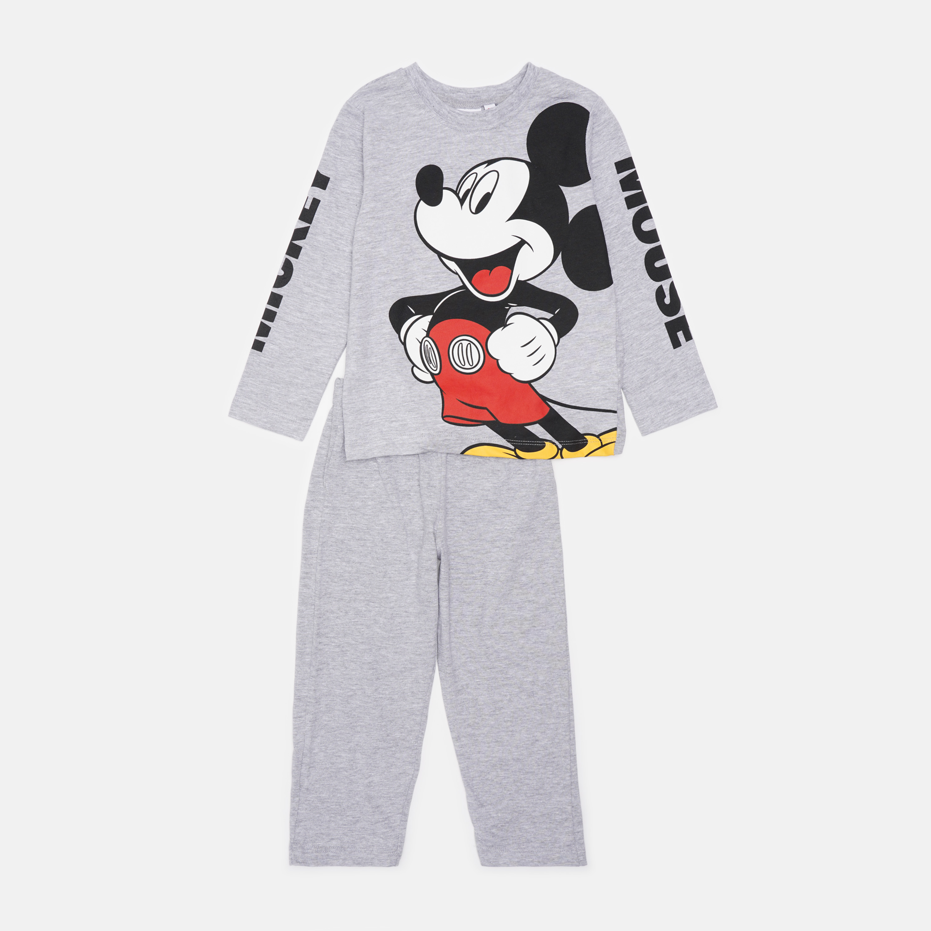 Акція на Пижама (лонгслив + штаны) Disney Mickey HU2135 98-104 см Светло-серая (3609085287657) від Rozetka UA