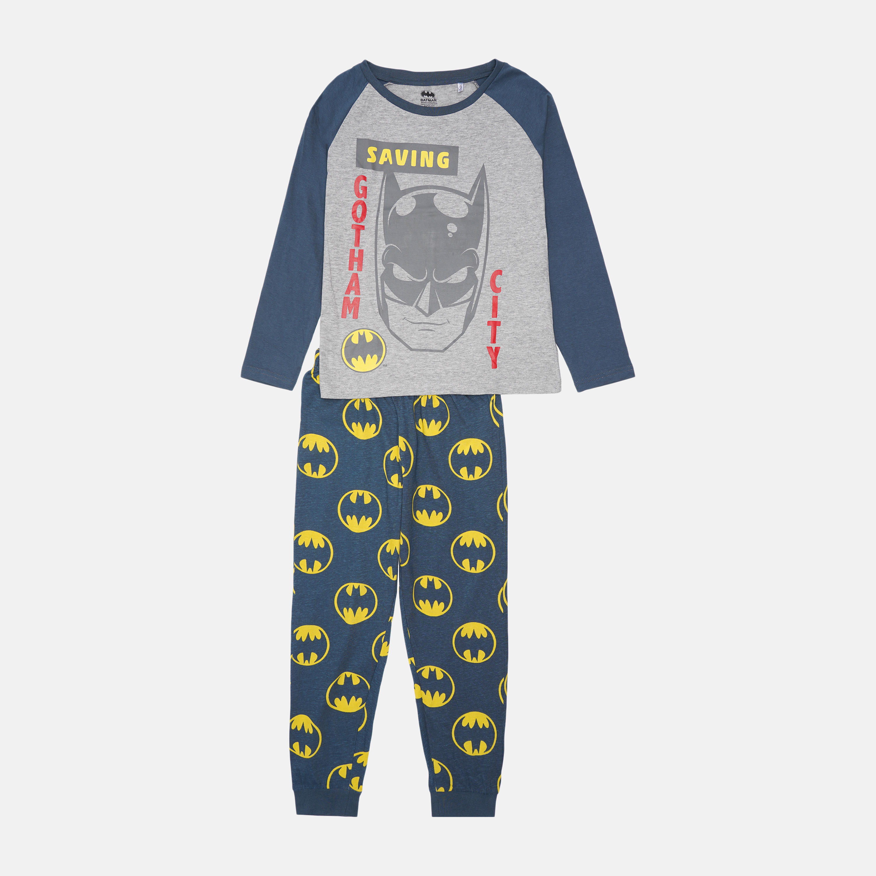 Акція на Пижама (футболка с длинными рукавами + штаны) Disney Batman 2200007700 128-134 см Серая (8445484019391) від Rozetka UA
