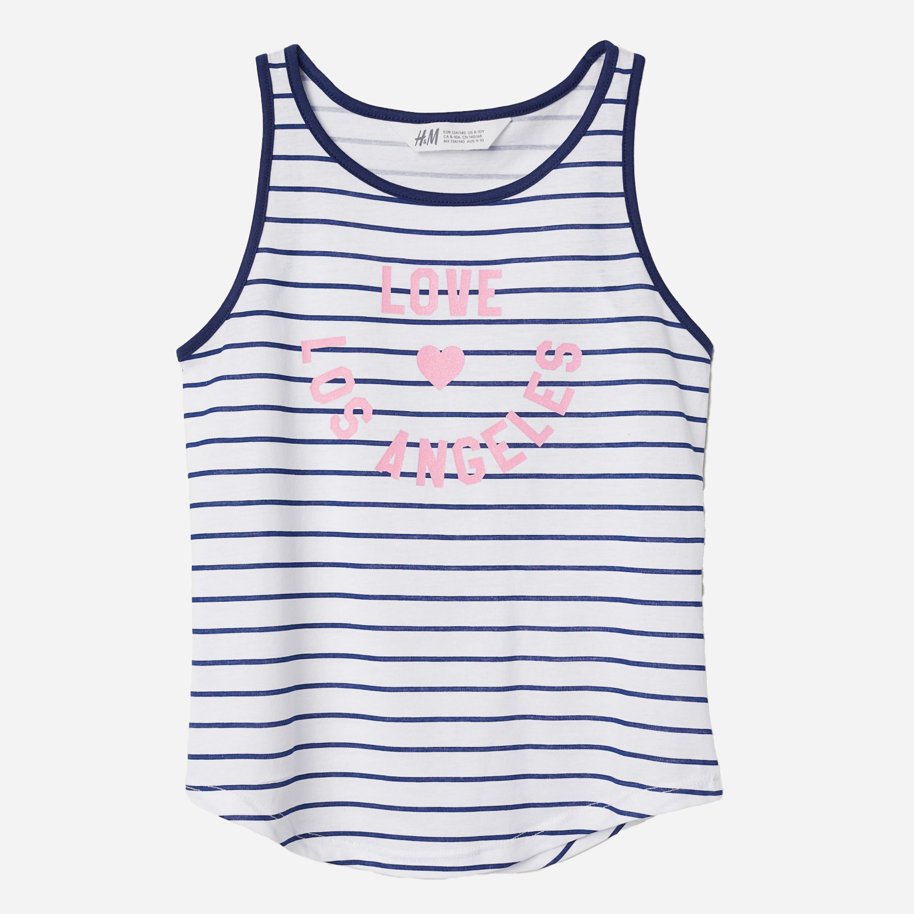 

Майка H&M 060626356 146-152 см Белый/Темно-синий