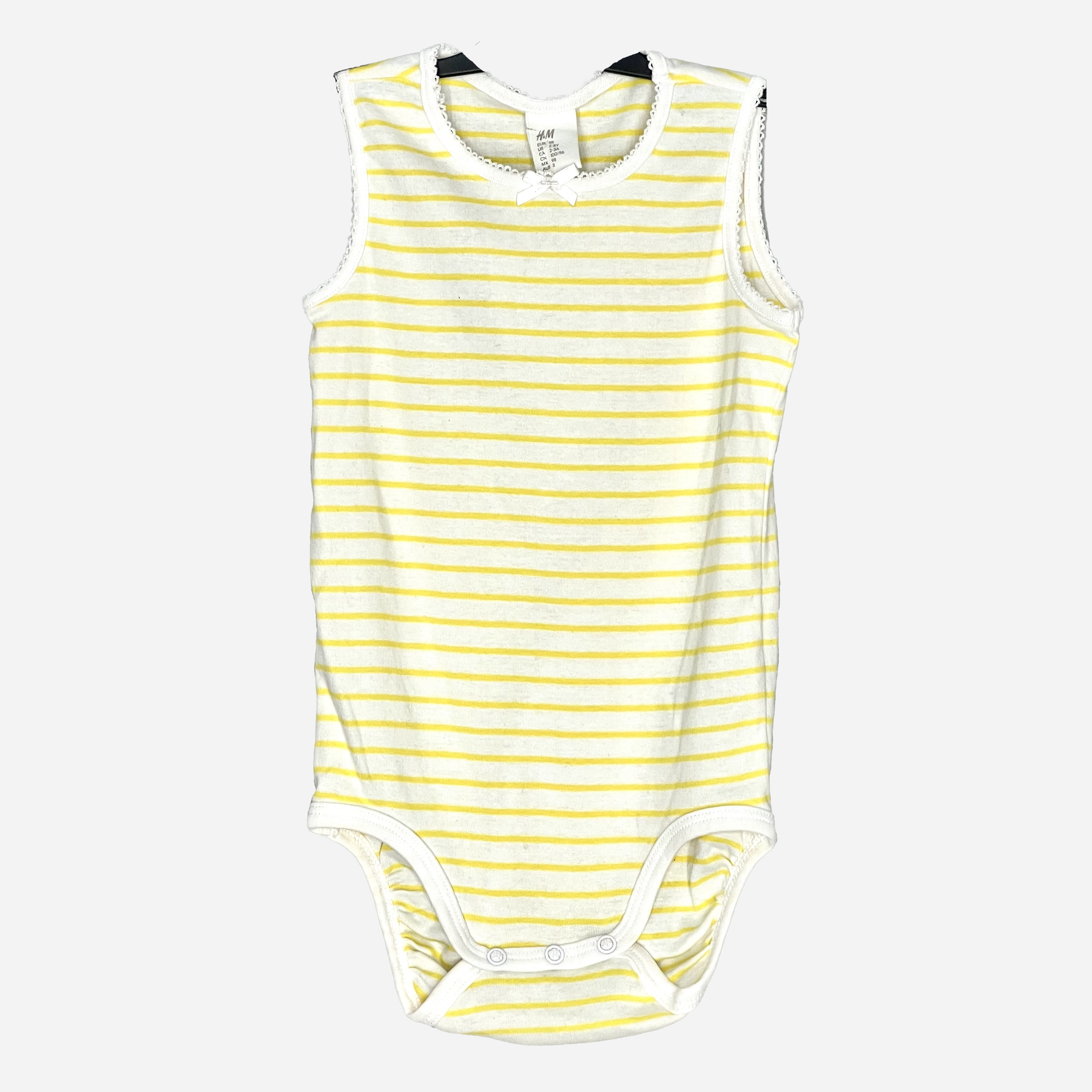 

Боди-майка H&M 060642897 98 см Белый/Желтая полоска