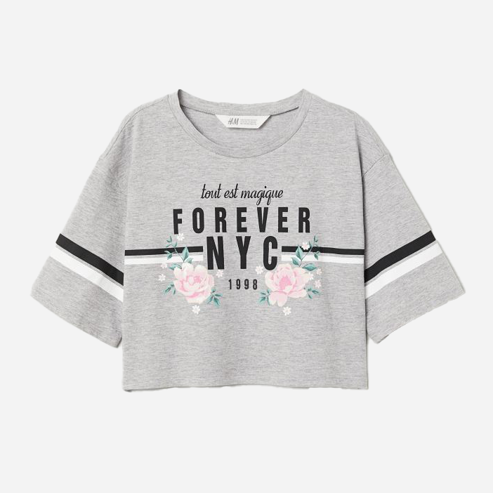 

Футболка H&M 060694219 158-164 см Серый/forevernyc
