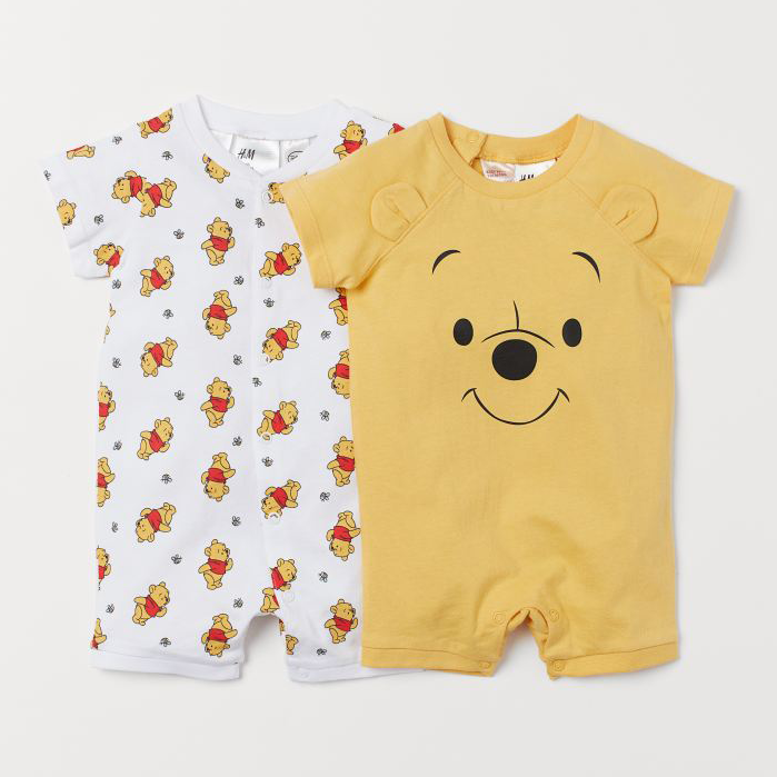 

Песочник H&M 060673661 68 см 2 шт Белый/Желтый/Вини-пух