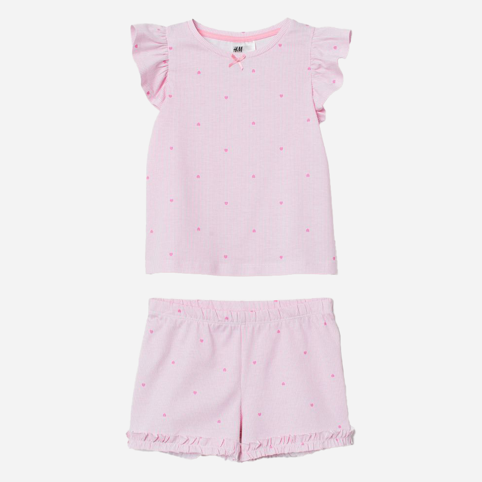

Пижама (футболка + шорты) H&M 060663443 110-116 см Розовая