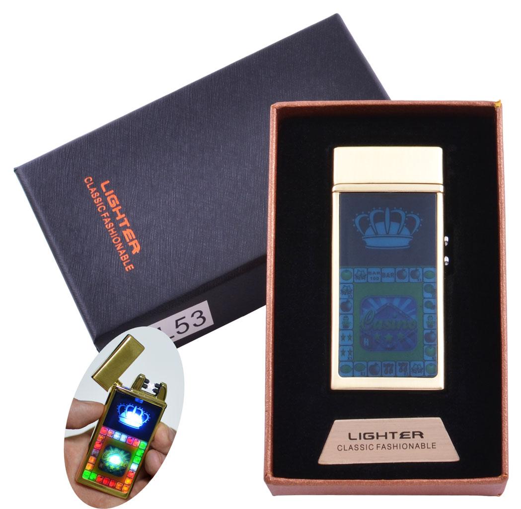 

Зажигалка в подарочной коробке Casino (Двойная молния) №HL-53 Gold