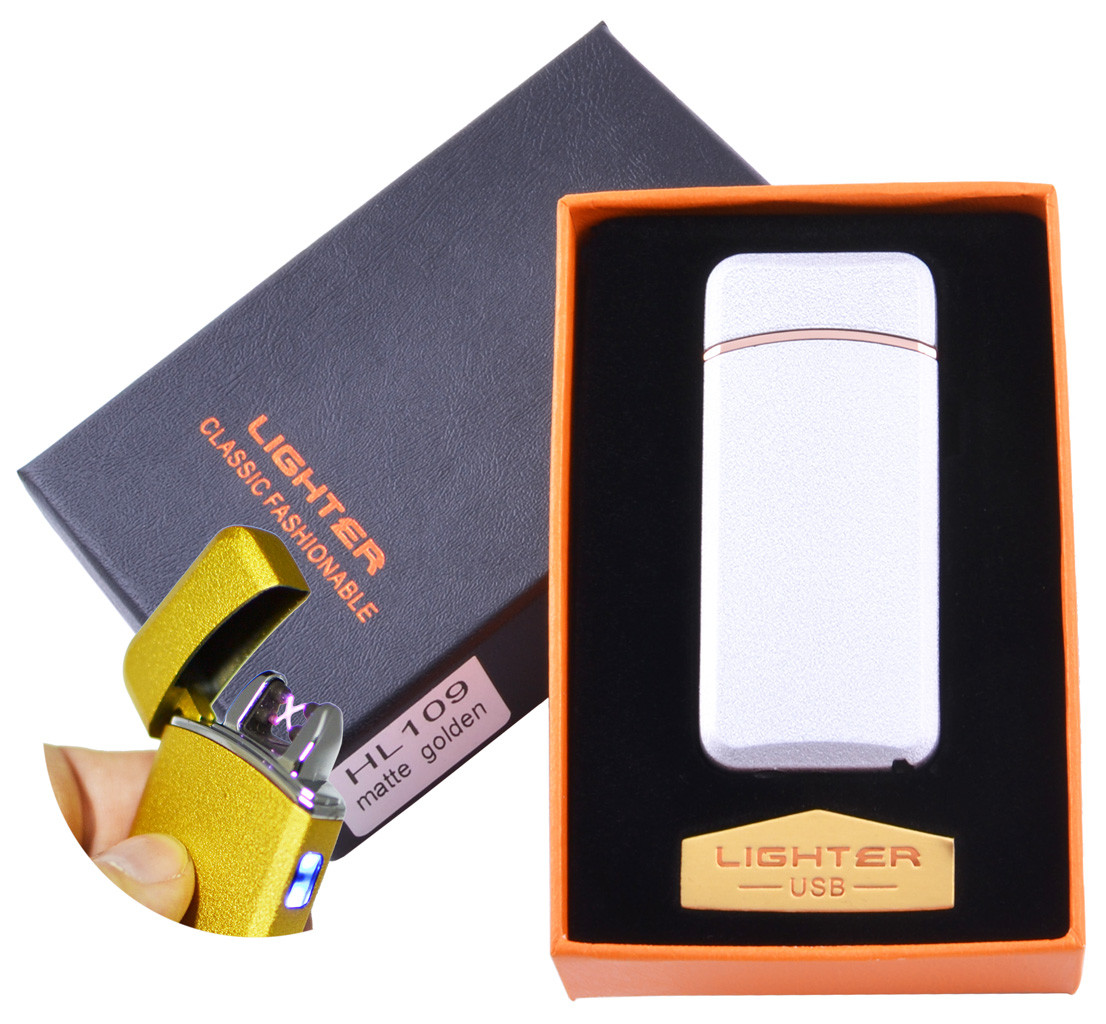 

Электроимпульсная зажигалка в подарочной коробке Lighter №HL-109 White