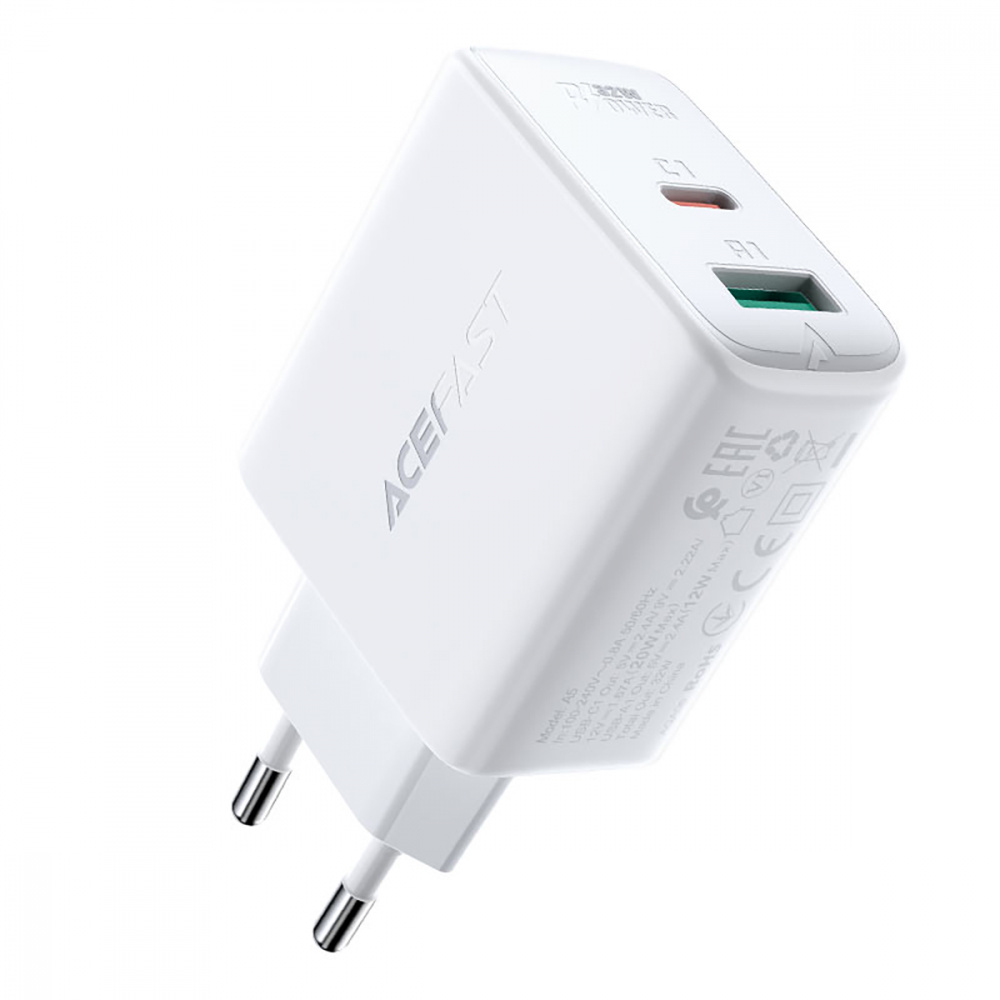 

СЗУ Acefast A5 PD 32W (Type-C + USB) white