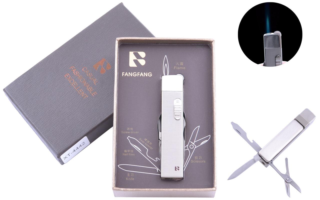 

Зажигалка подарочная Fang Fang (Острое пламя, Нож) №4442 Silver