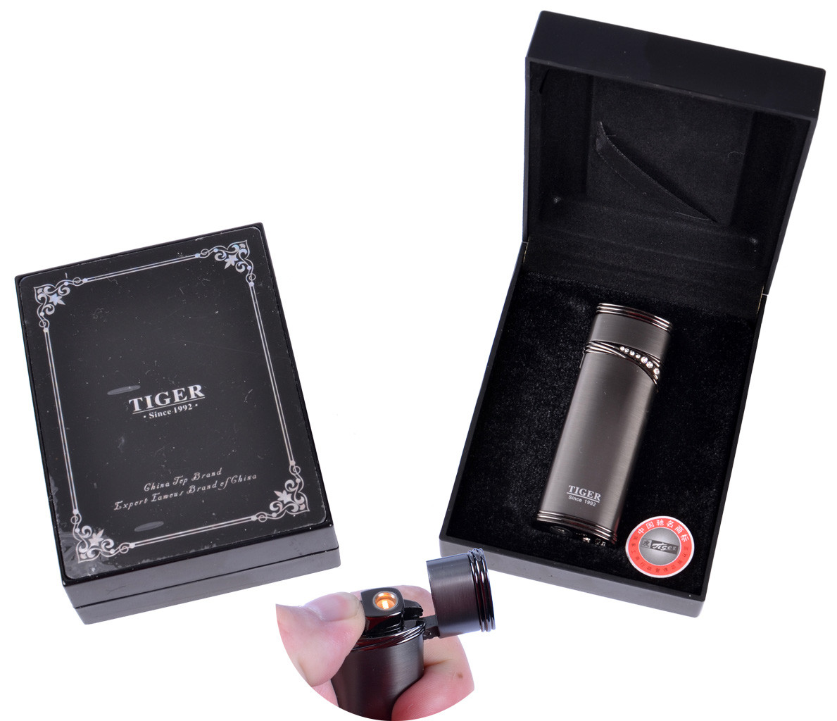 

Зажигалка подарочная Tiger (Турбо пламя) №3567 Black