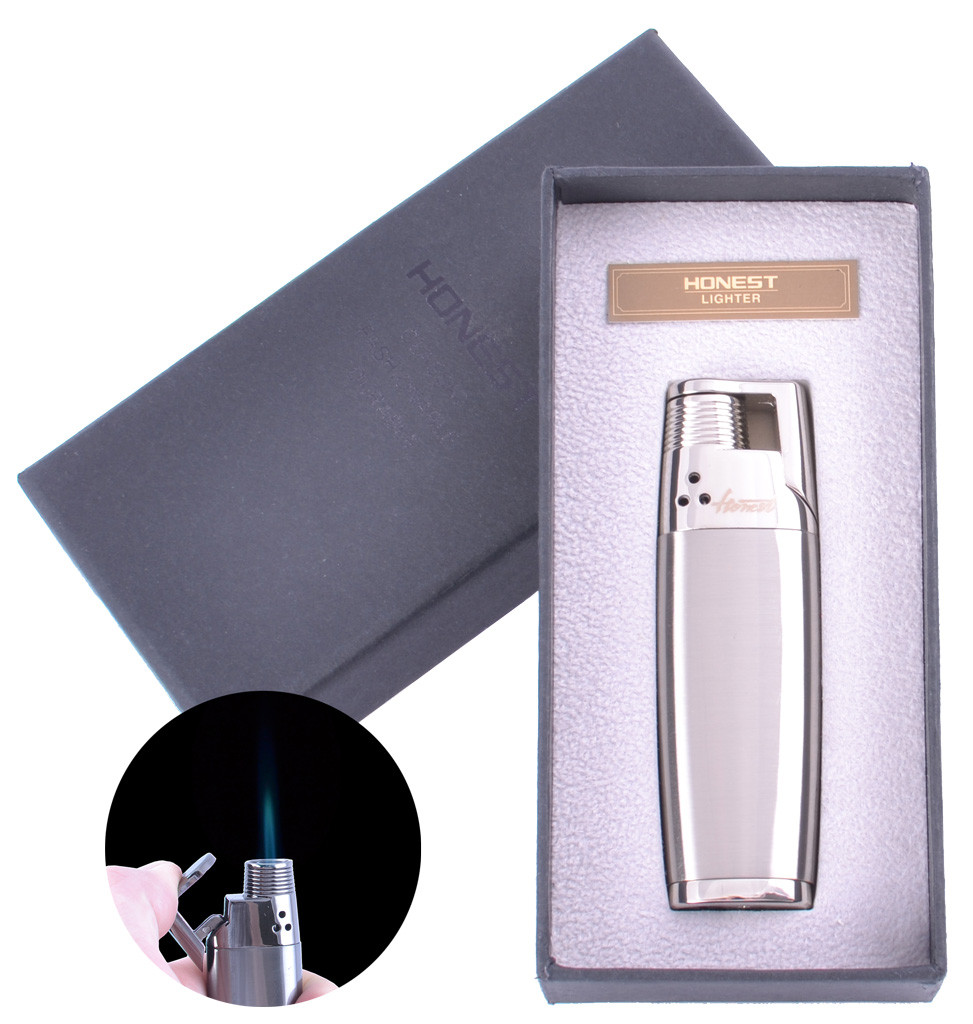 

Зажигалка подарочная Honest (Острое пламя) №3877 Silver
