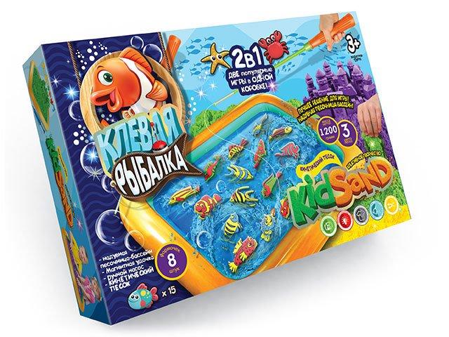 

Настольная игра 2 в 1 "Клевая рыбалка" + Кинетический песок KidSand