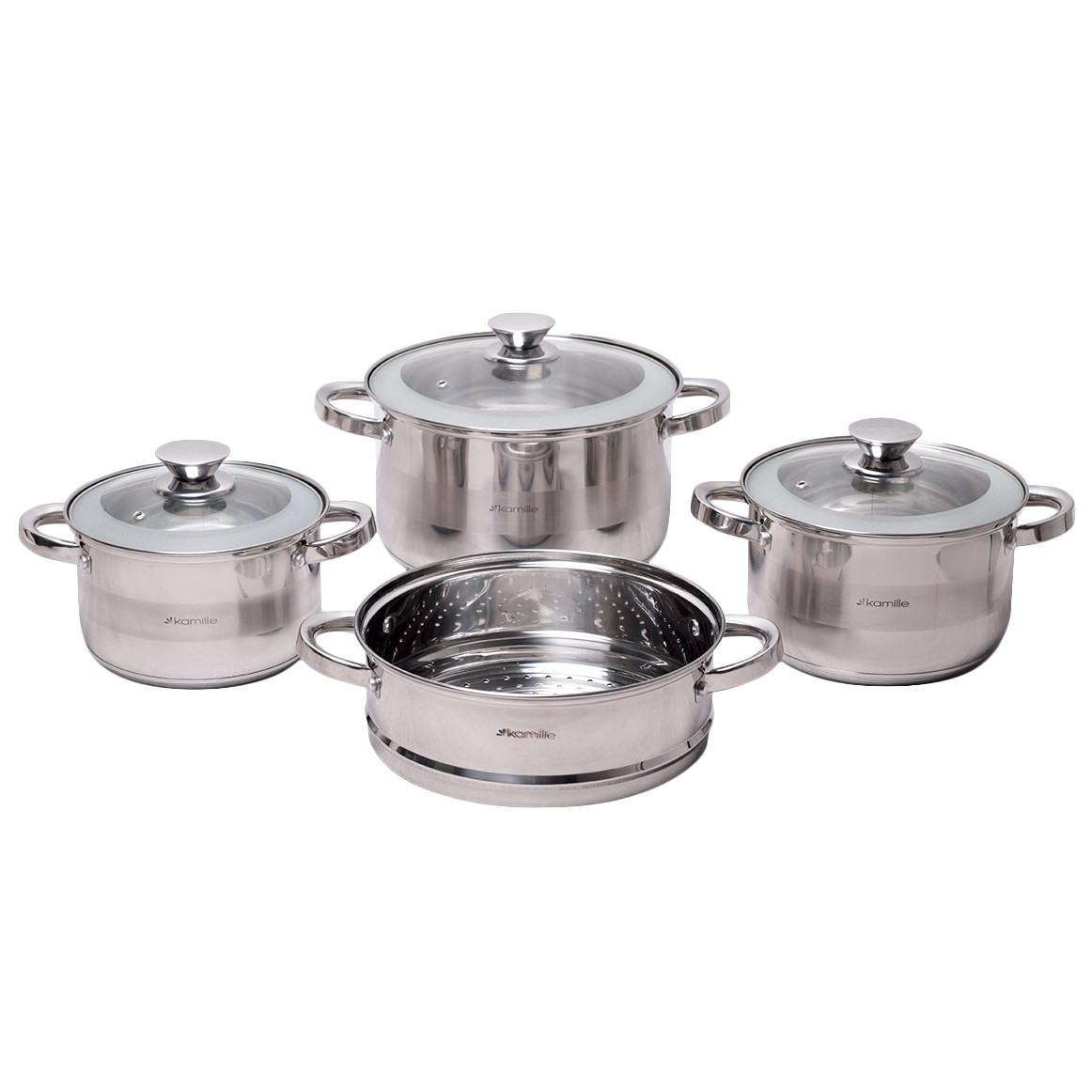 

Набор кастрюль из нержавеющей стали 7 предметов Kamille a4502S