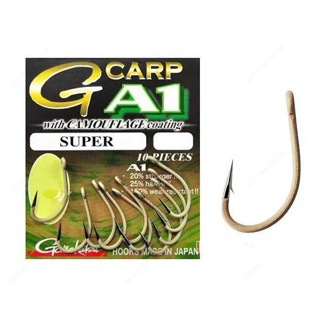 

Крючки Gamakatsu G-Carp A1 Super CC Camou Sand №4 10шт (149088-400)