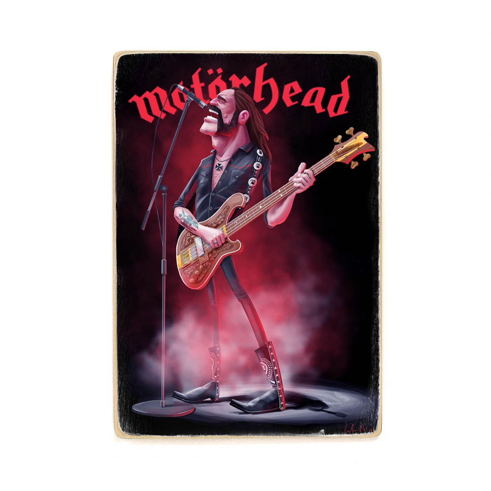 

Деревянный постер Музыка Motorhead - Lemmy, моторхед, Лемми с гитарой А1