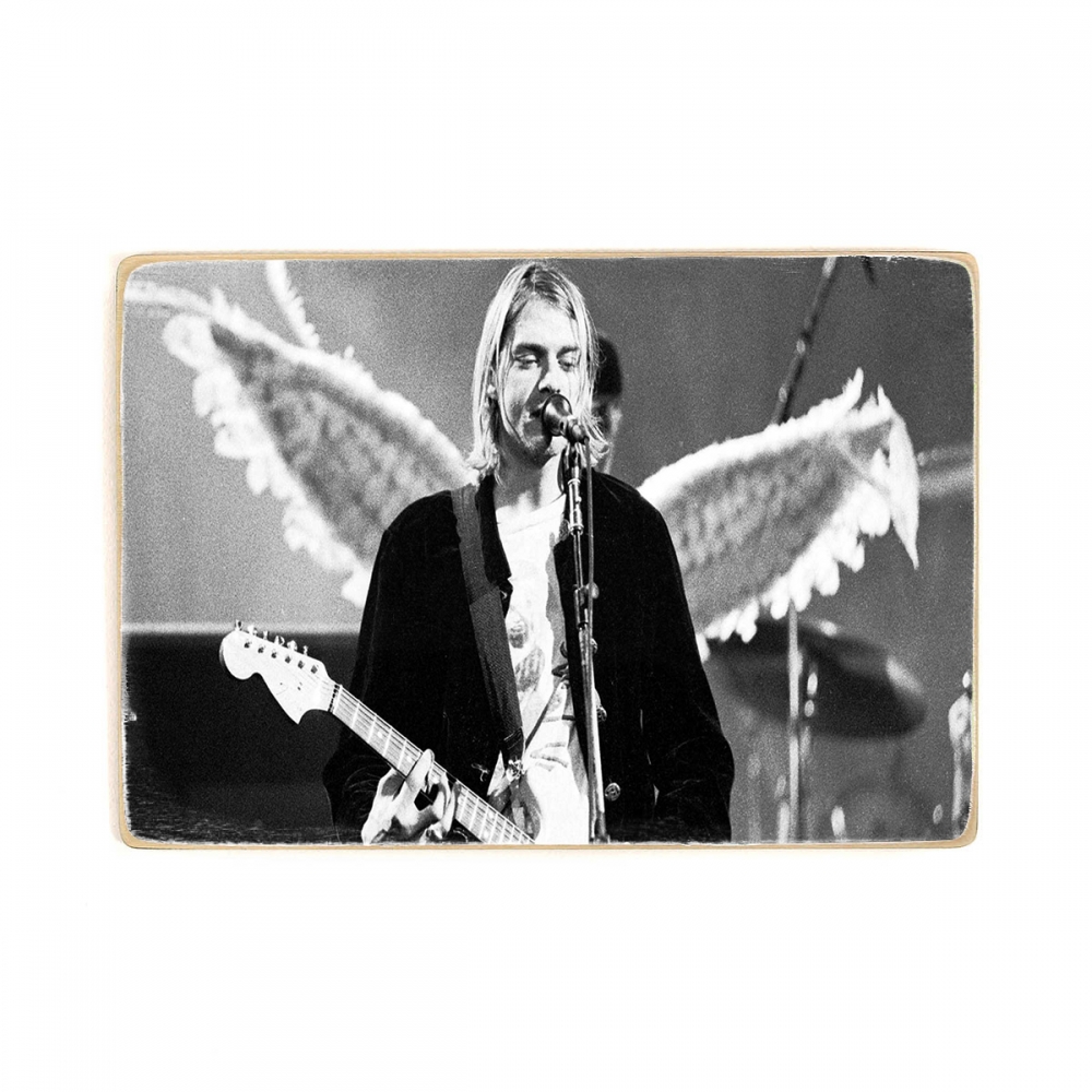 

Деревянный постер Музыка Nirvana. Kurt cobain. Нирвана, Курт кобейн с гитарой, крылья А1