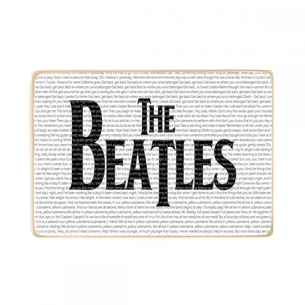 

Деревянный постер Музыка Beatles. Битлз, слова песен А1